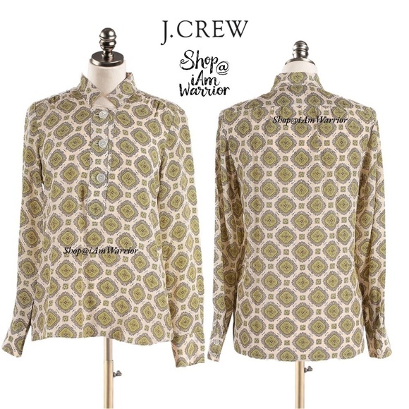 J.Crew RARE silk foulard print tunic popover blouse *shop@iamwarrior - Picture 3 of 9